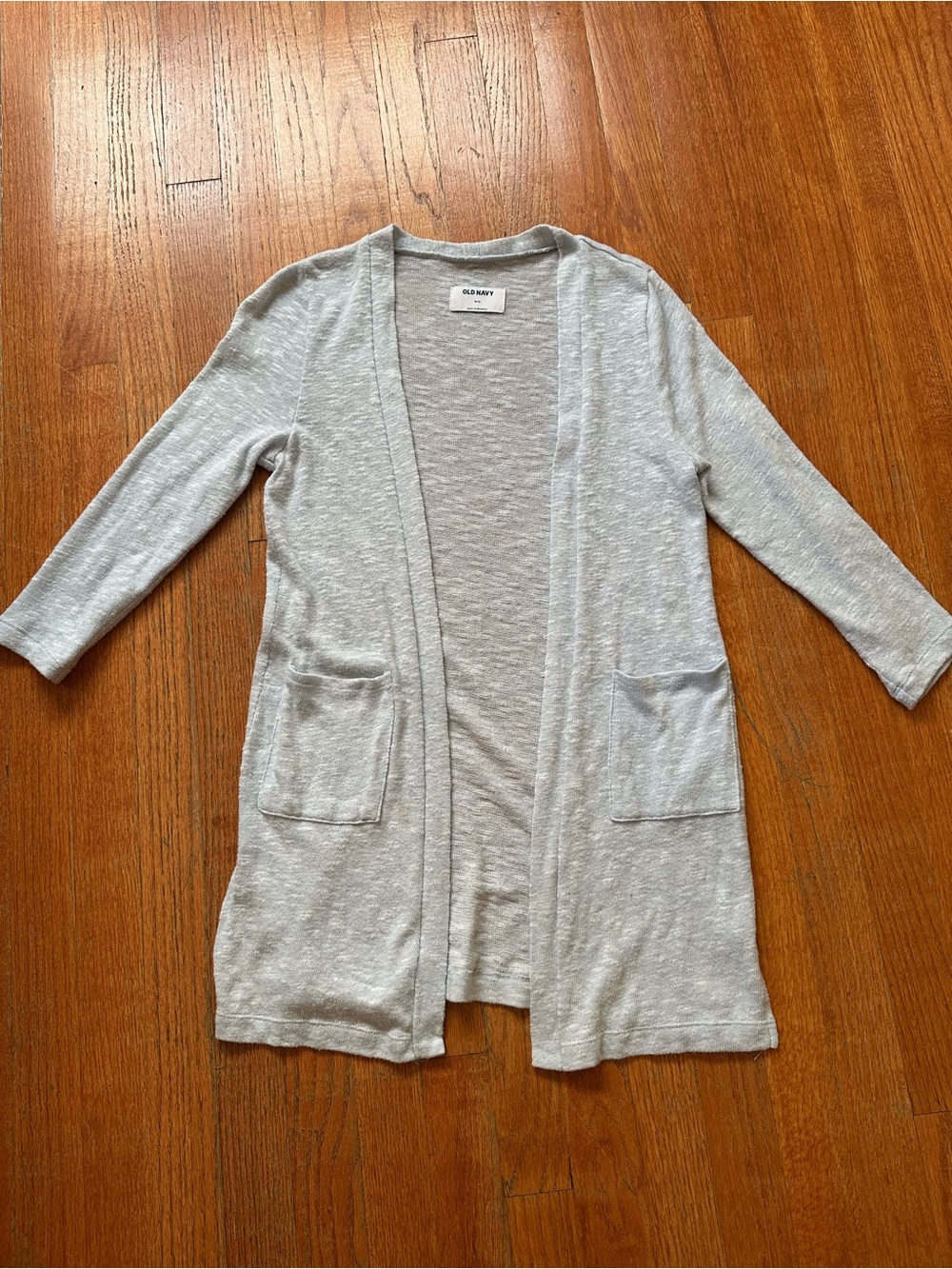 Old Navy Light/Cloud Blue Cashmere Open-Front Cardigan with Pockets